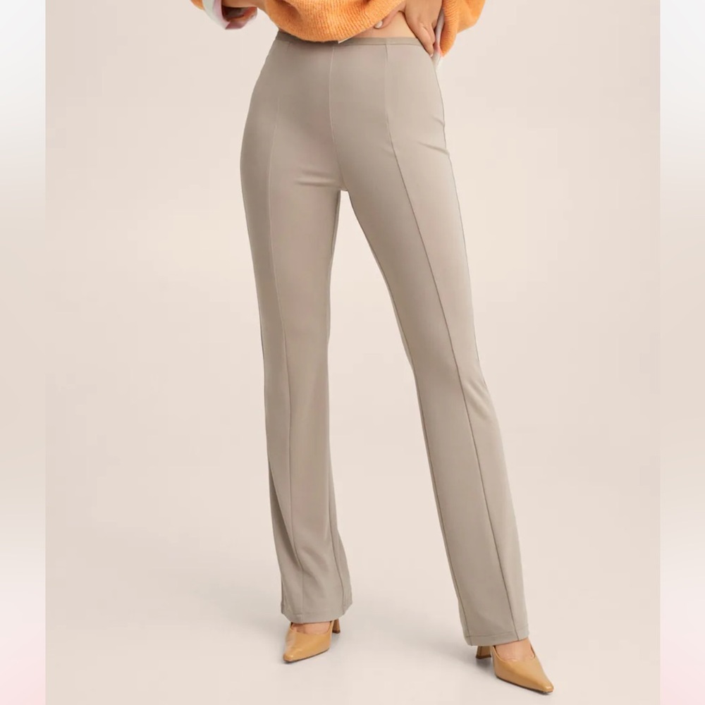 NWT Mango Beige Trousers High rise wide leg.